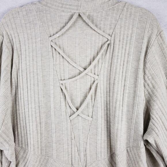 Maurices Women's‎ 2X Lagenlook Asymmetrical Open Cardigan Beige Neutral Casual - Picture 6 of 6